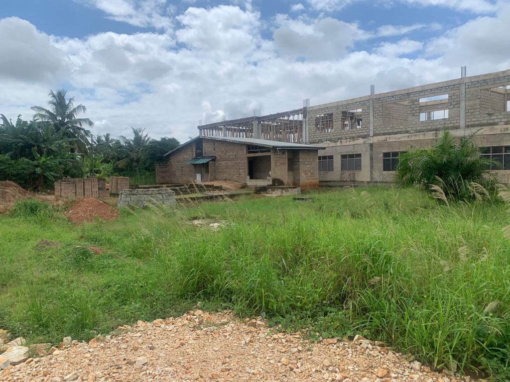 Site of the football stadium looking to the school.